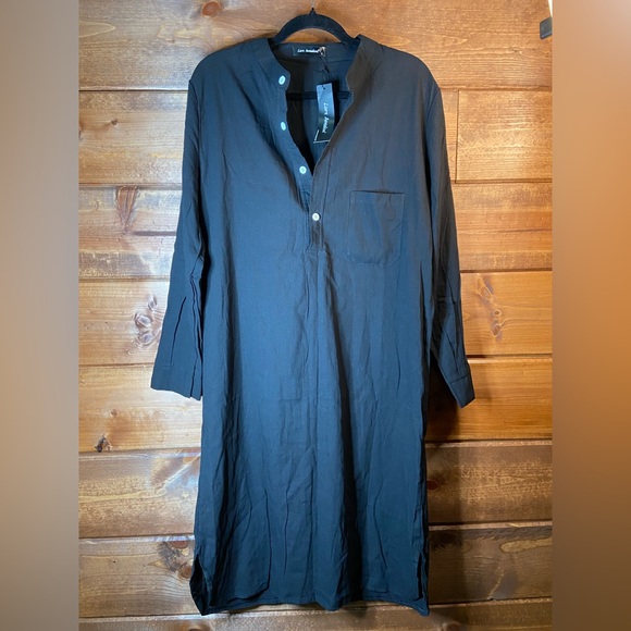 Lars Amadeus Dresses & Skirts - 100% Cotton Black Long Sleeve Dress